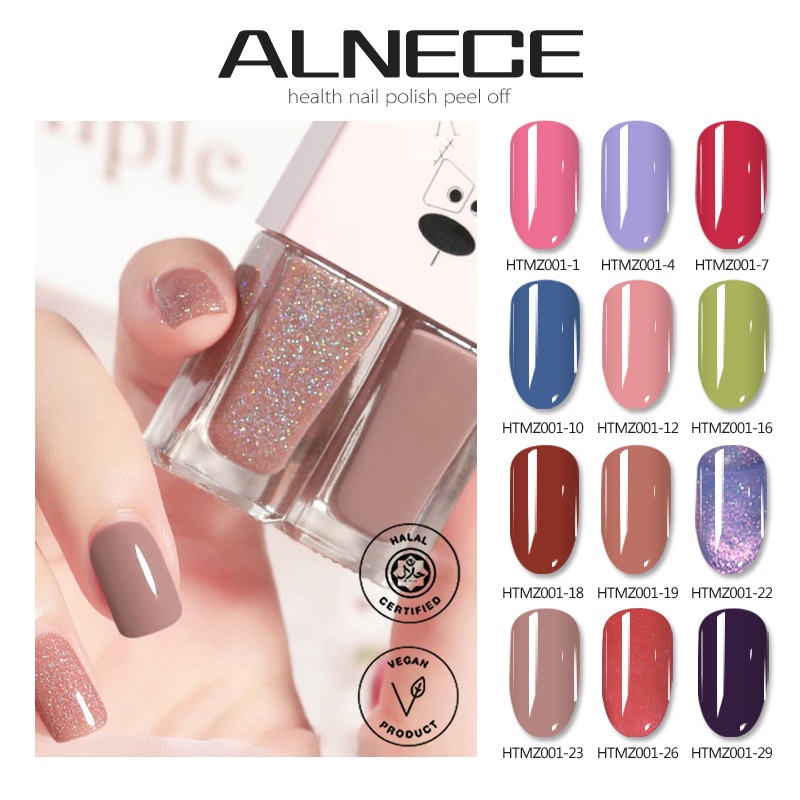 （COD) ALNECE 2IN1 KUTEK HALAL NON PEEL OFF KUTEKS 2 TONE KUTEK KOREA halal muslimah