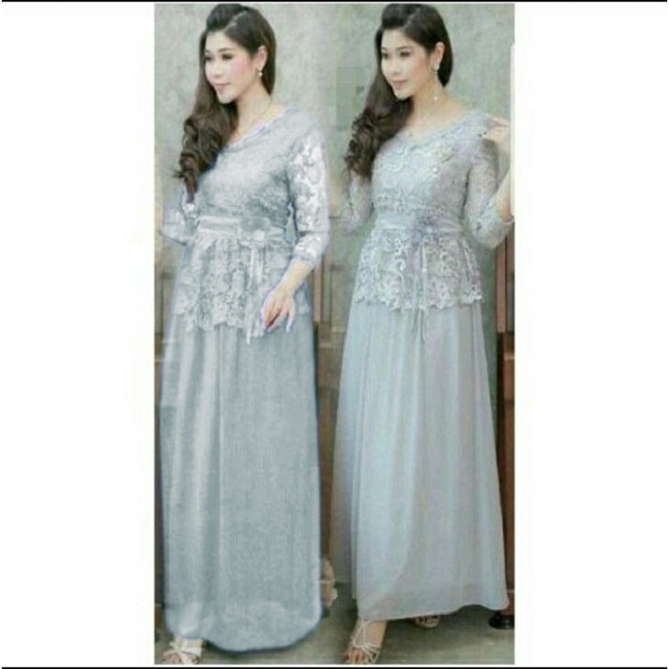 VVV Olshop Dress Brukat Anggun / Dress Muslim / gamis Muslim / Dress Lengan Panjang / Dress Pesta Mu