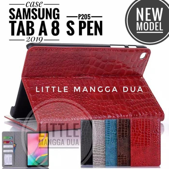 {aksesoris-tablet} CASE SAMSUNG TAB A 8 2019 P205 S PEN CROCO COVER SAMSUNG TAB A8 2019
