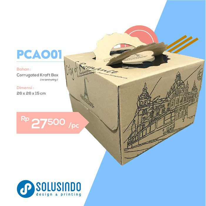 

Box Packaging Untuk Usaha Makanan - Corrugated Kraft - Uk 26x26x15 cm