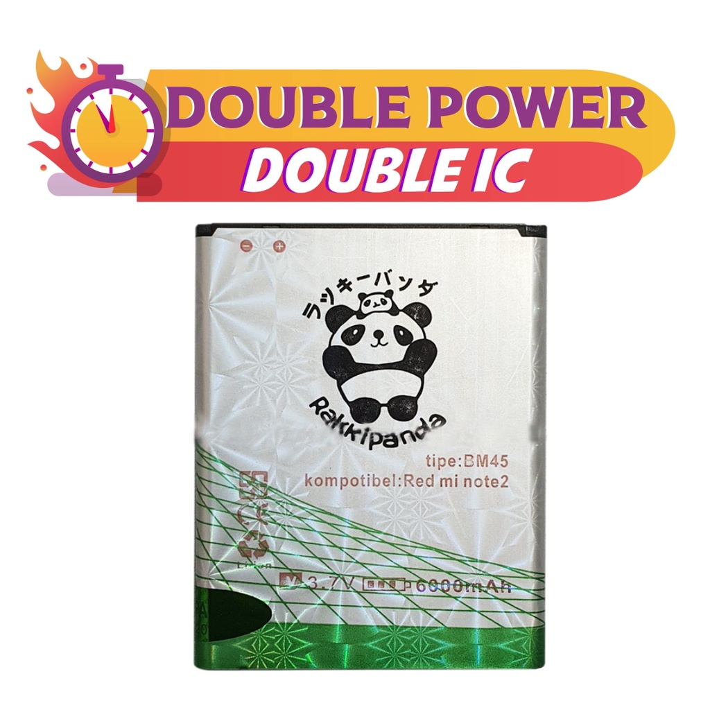 BATERAI XIAOMI REDMI NOTE 2 BM45 BM-45 RAKKIPANDA DOUBLE POWER