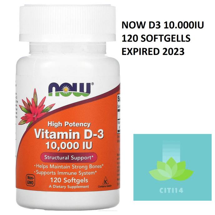 PROMO!!! NOW FOOD VITAMIN D3 10000 IU - Vit D D-3 10000IU 120 Softgels