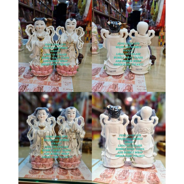 Rupang Pendamping Guan Yin / Avalokitesvara Keramik Halus 10 Inch