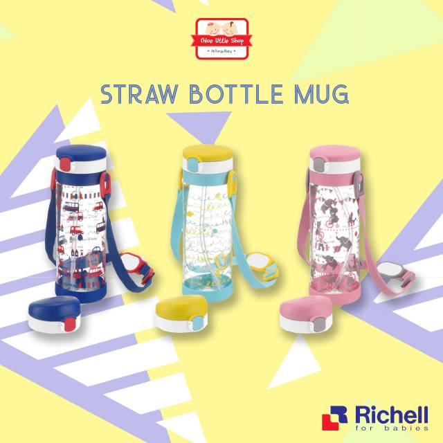 Jual Murah Richell Straw Bottle Mug 450ml nBGmgaikJNq9B