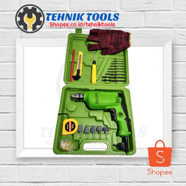 Mesin Bor Set Ryu 10mm 22pcs Mesin Bor Tas Ryu Mesin Bor Lengkap Mesin Bor Listrik Mesin Bor Murah