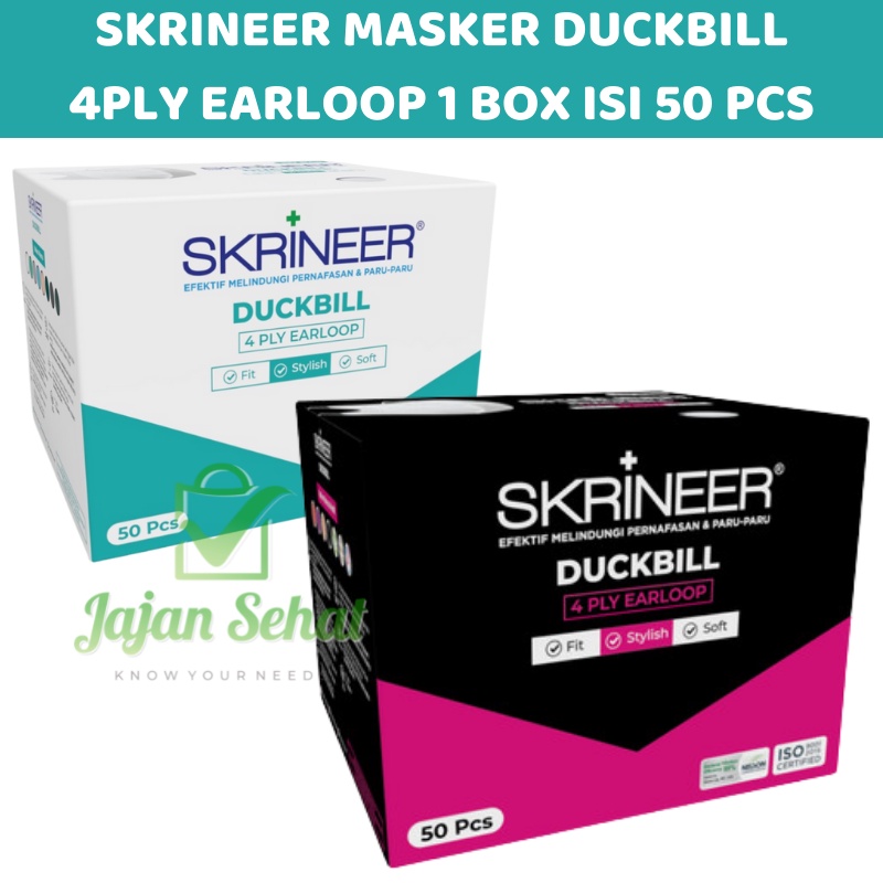 Skrineer Masker Duckbill 4 Ply 1 Box Isi 50 Pcs