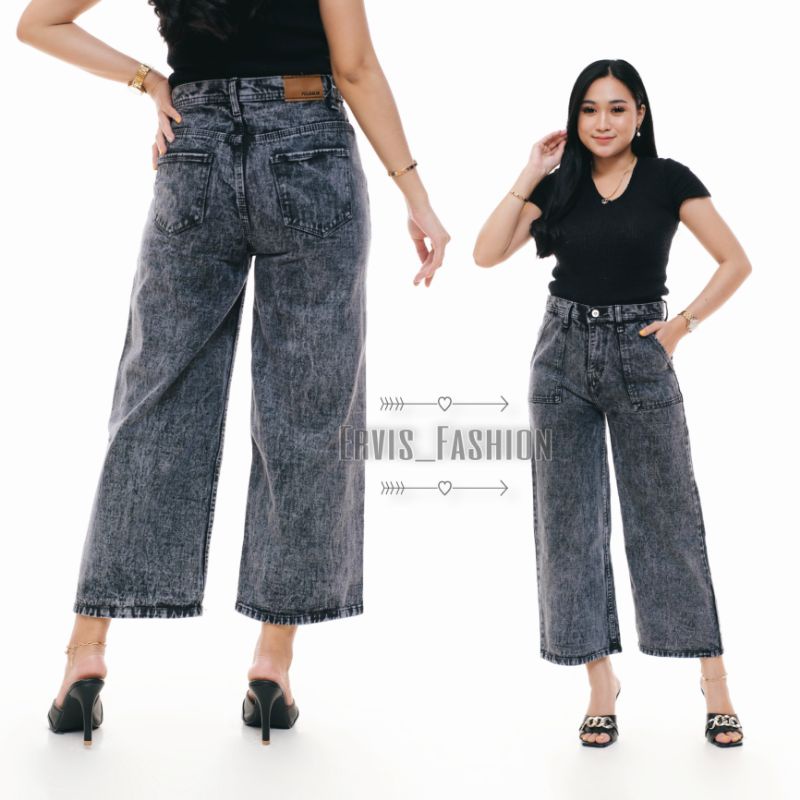 Celana Kulot 28 - 34 Jumbo Celana Jeans Wanita