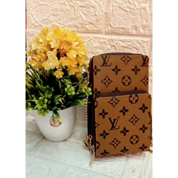 HPO Tas SLempang wanita fashion hp 3 Resleting Touchscreen Damier rante import