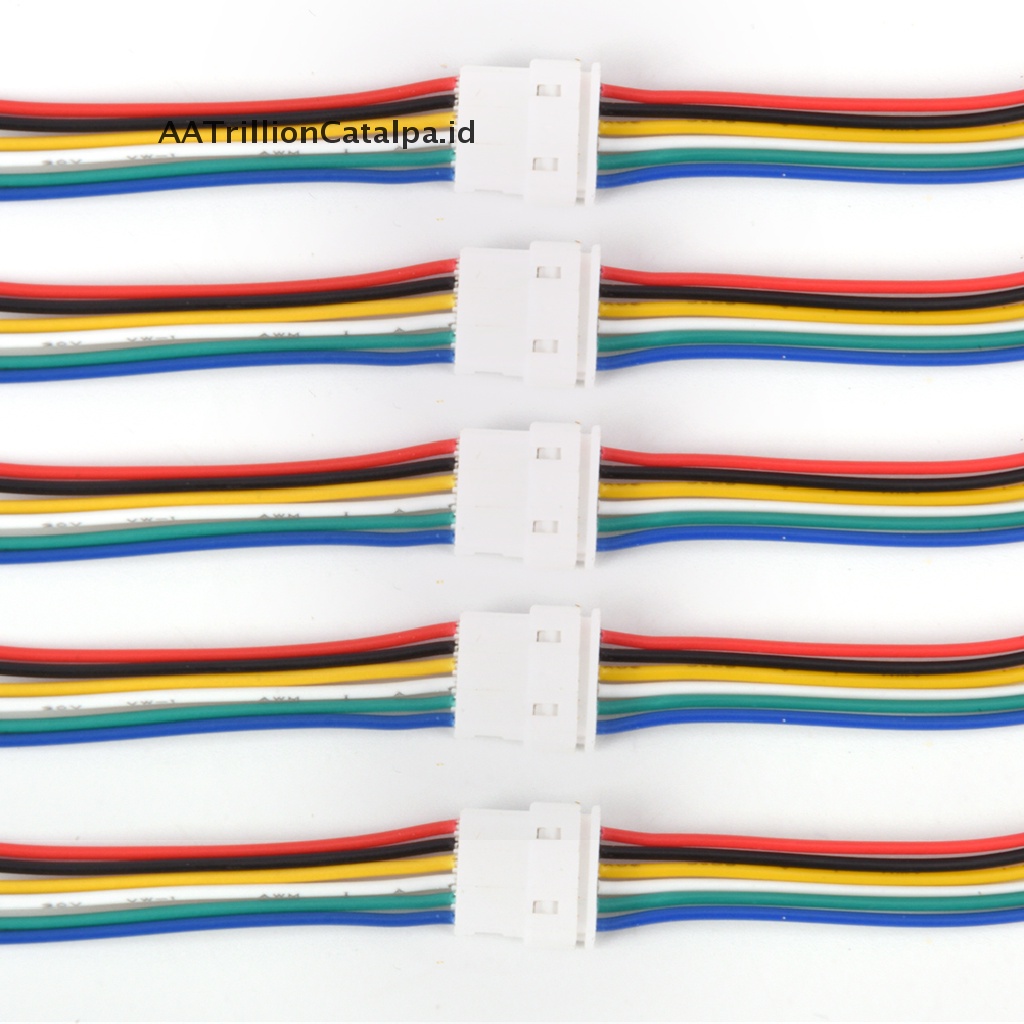 Aatrillioncatalpa 5 Pasang plug Konektor Micro JST GH 1.25 2-pin Ke 6-pin Male &amp; Female Dengan Kabel