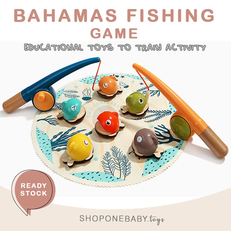 INSTAN TOP BRIGHT Bahamas Fishing Game Fishing Set Toddler Magnetic Mainan Pancing Hadiah Ulang Tahu