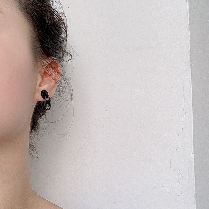 Anting Bentuk Kepala Ritsleting Gaya Retro Punk