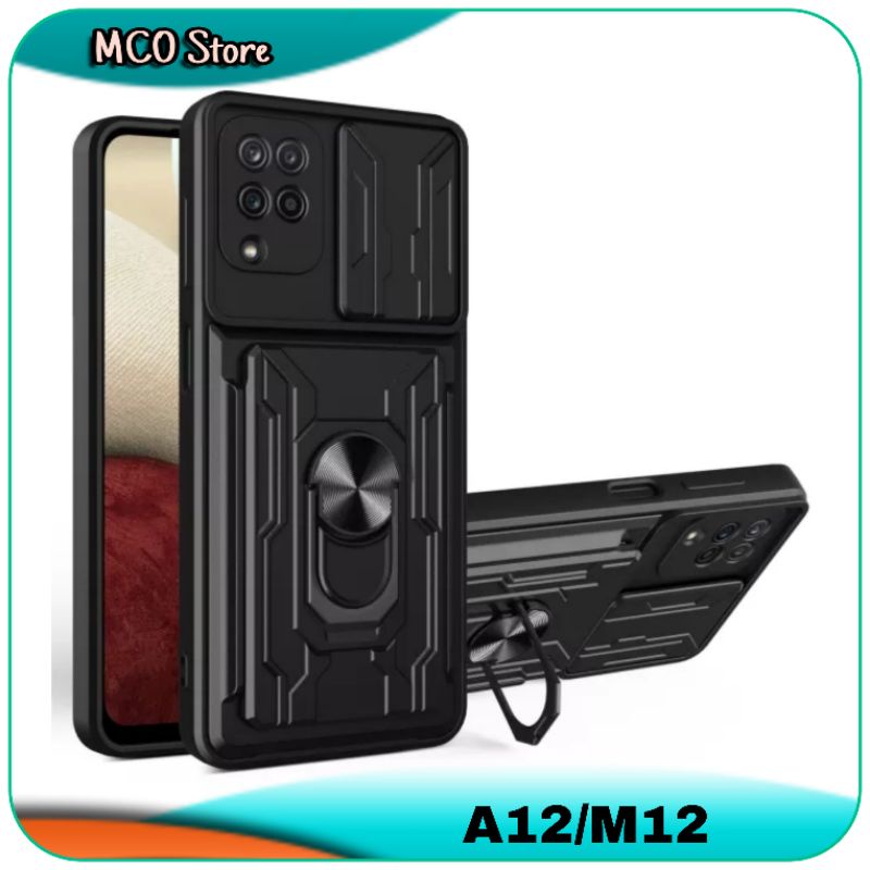 Casing Samsung Galaxy A12 M12 A 12 M 12 Slide Door Camera Card Slot Case Hard Cover