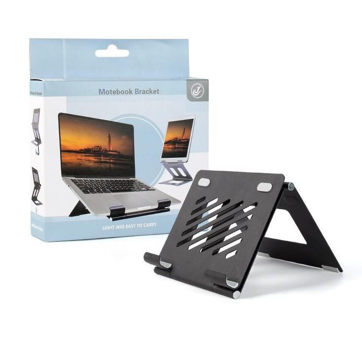 Laptop Notebook Macbook Tablet Stand Aluminium Adjustable Duduk Portable Notebook Holder LS-01&LS02-stand A37 (besi)