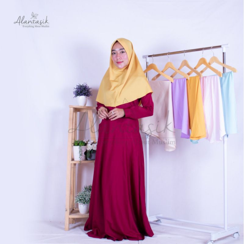 Alantasik - Jilbab Sport Khimar Pet Antem Uk S / Jilbab instant Ukuran S / Jilbab Sekolah R.8