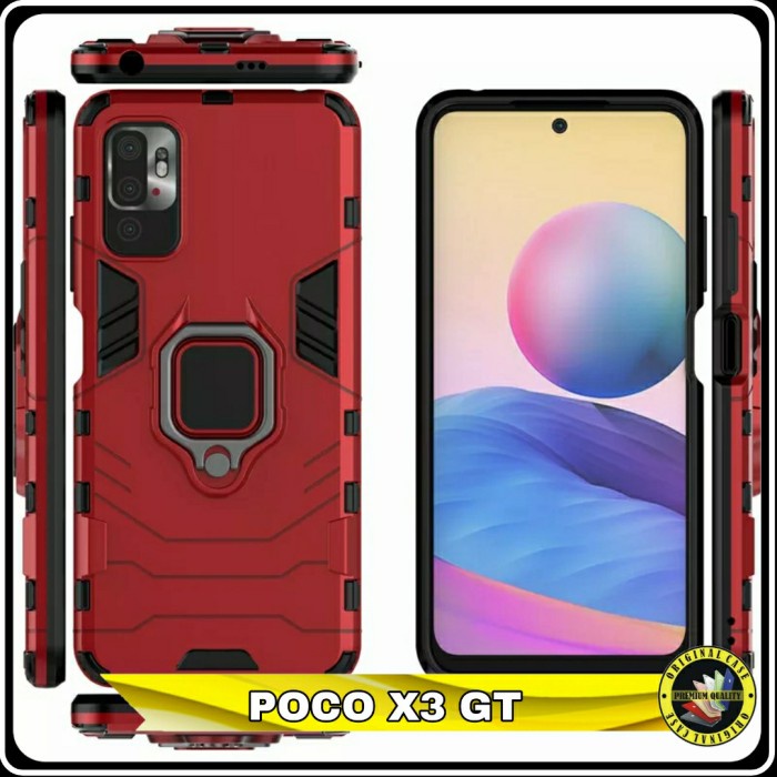Casing Xiaomi Poco X3 GT Hard Case Iring Magnetic Slim Armor Robot