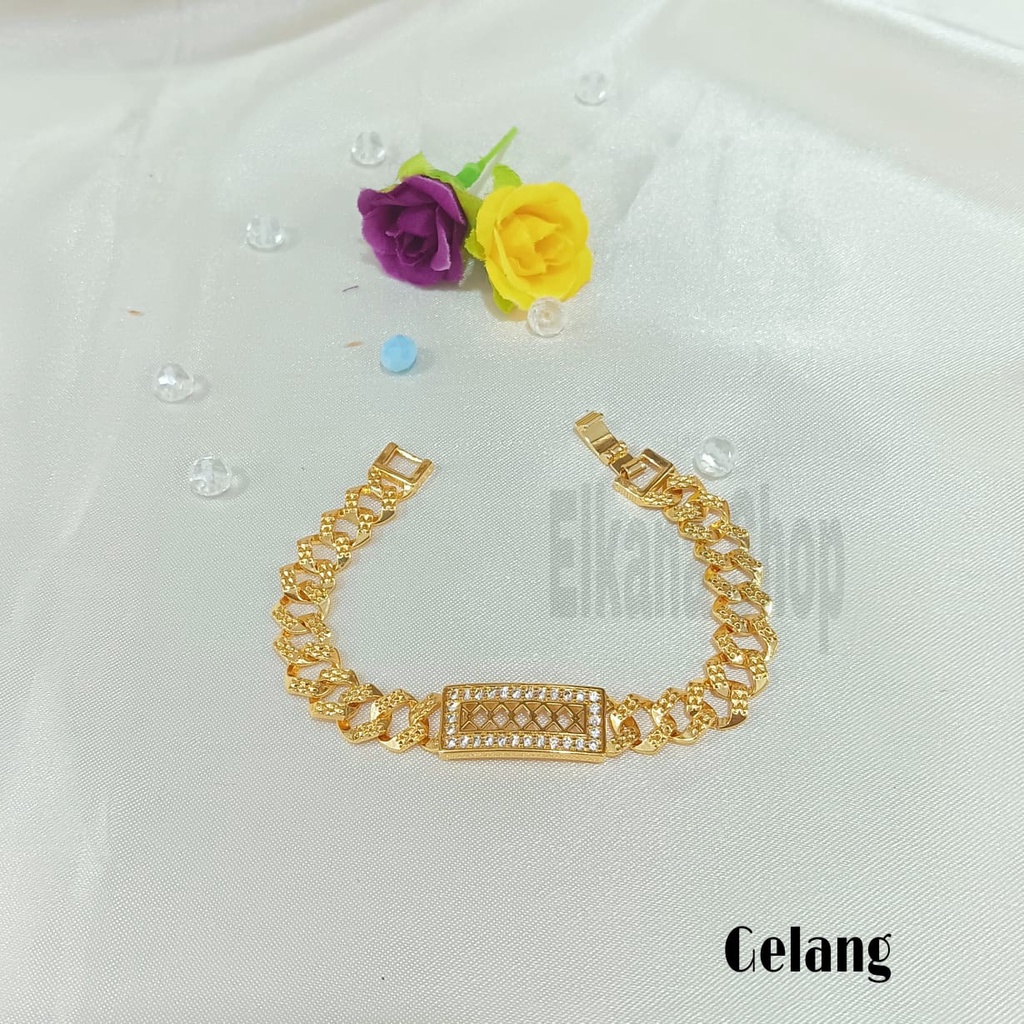 SET GELANG PLAT MINIMALIS SUPER BERKELAS PERHIASAN ANTI KARAT&amp;ANTI LUNTUR