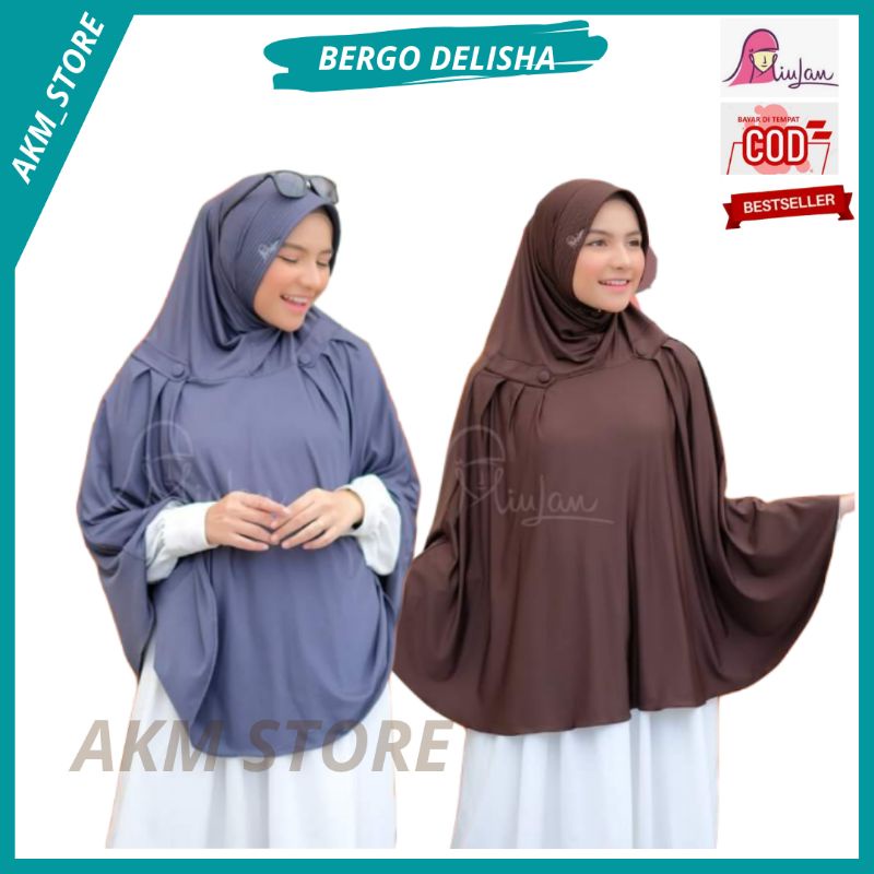 BERGO DELISHA MIULAN HIJAB INSTAN JUMBO JILBAB SYAR'I