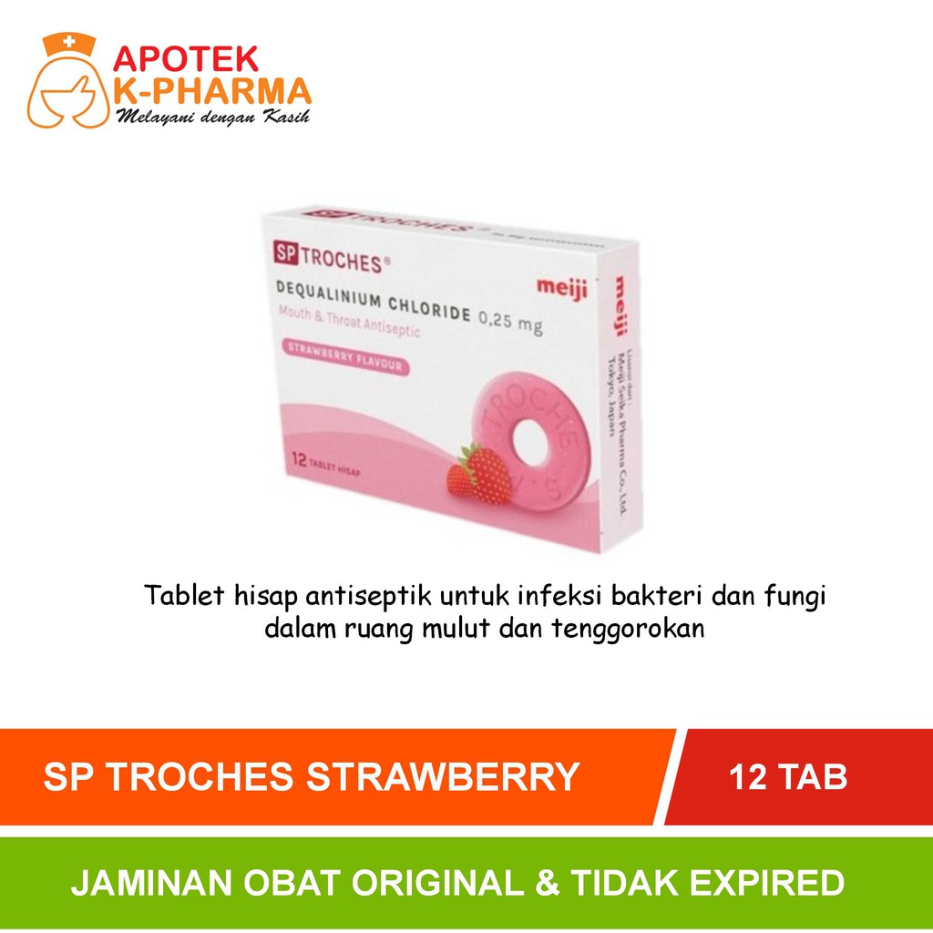 Jual Sp Troches Rasa Strawberry Isi 12 Tablet Obat Original Meiji