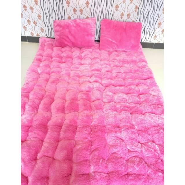 Surpet Kasur Gender Polos Bahan Rasfur Pink