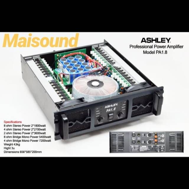 POWER AMPLIFIER ASHLEY PA 1.8 POWER AMPLI ASHLEY PA1.8 ORIGINAL