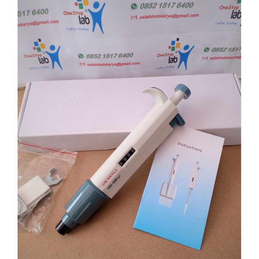 Jual DRAWELL Micropipette 110 ML Mikropipet adjustable volume 1000