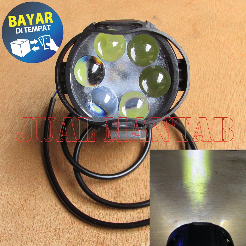 Lampu led Variasi Aksesoris Tembak Sorot LED Spion Motor Work Light Cree 6 Mata 6 Watt 12V Universal variasi lampu aksesoris motor lampu 12v lampu motor variasi tembak lampu waterproof 1w chip