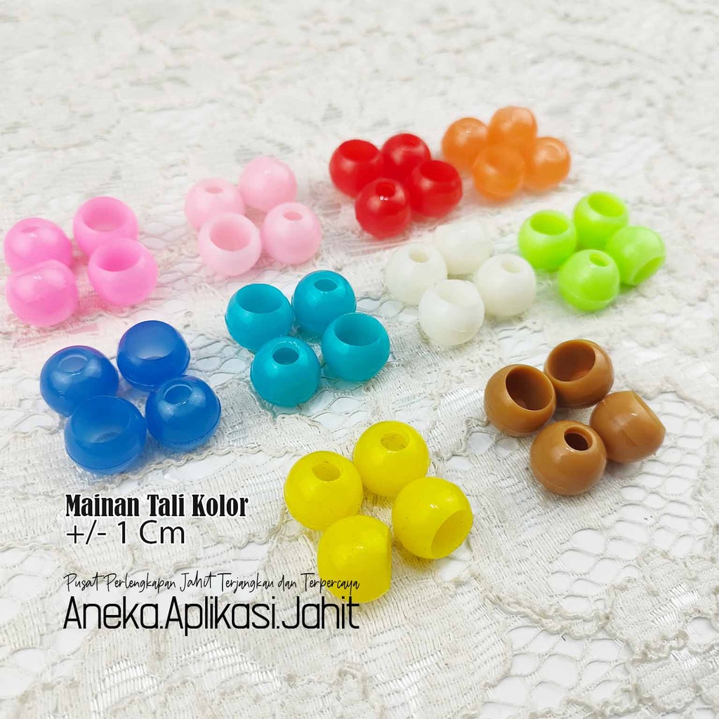 100 BIJI STOPPER MAINAN + LOBI LOBI BULAT / STOPPER LOBI LOBI / UJUNG TALI KUR +/- 1 CM