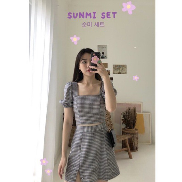 Oudre Sunmi Set in Plaid