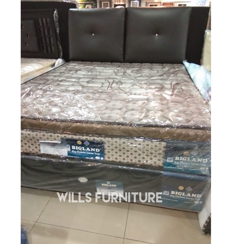 Springbed bigland set 180 super deluxe sandaran egypt hitam murah makassar
