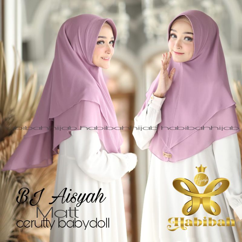 kerudung syari  2 layer ceruty- jilbab dewasa