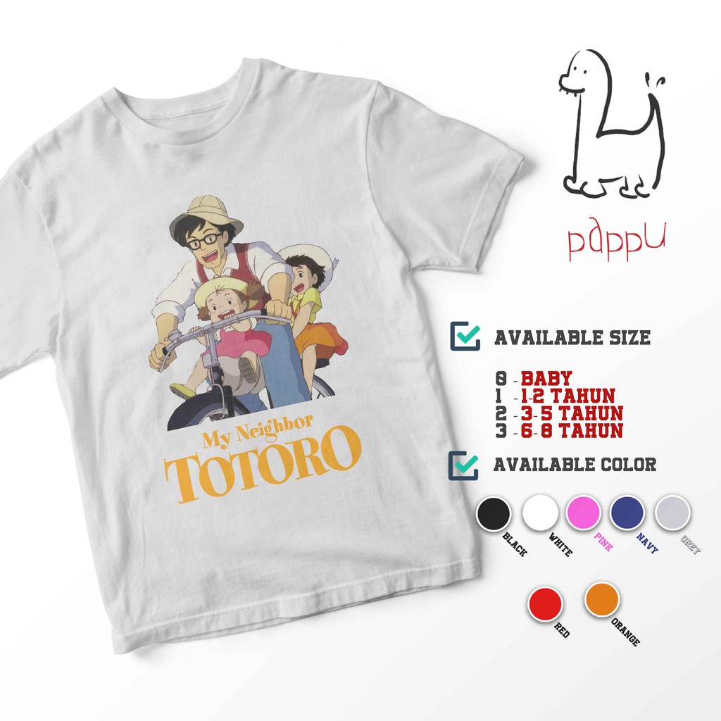 CI/05 Kaos Distro Anak My Neighbor Totoro Studio Ghibli Satsuki Mei Profesor Kusakabe T-shirt