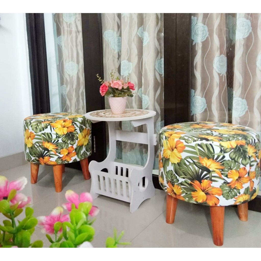 Sofa Ruang Tamu 1 set, 2 Sofa 1 Meja / Sofa Stool Berkualitas / Sofa Bulat / Sofa Stool Bulat
