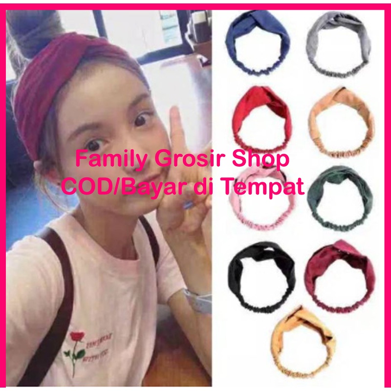 BANDO POLOS  / Premium Bandana Simpul Twist Elastis ala korea