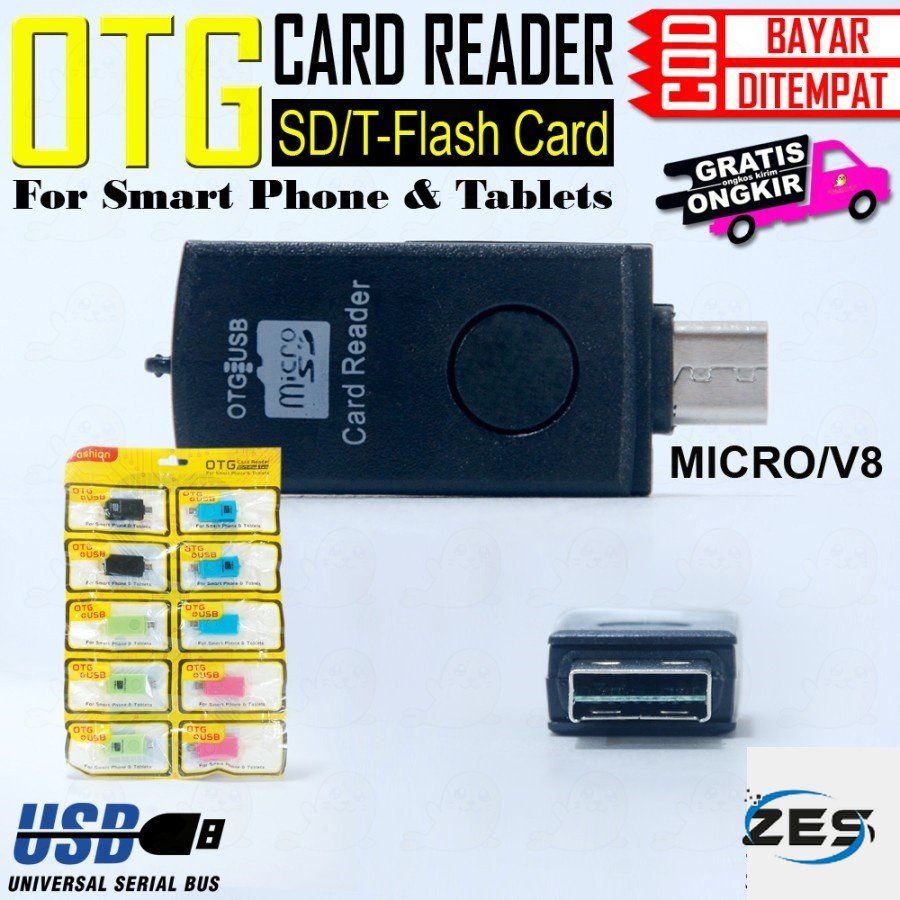 Card Reader OTG 2 in 1 Untuk Laptop dan HP