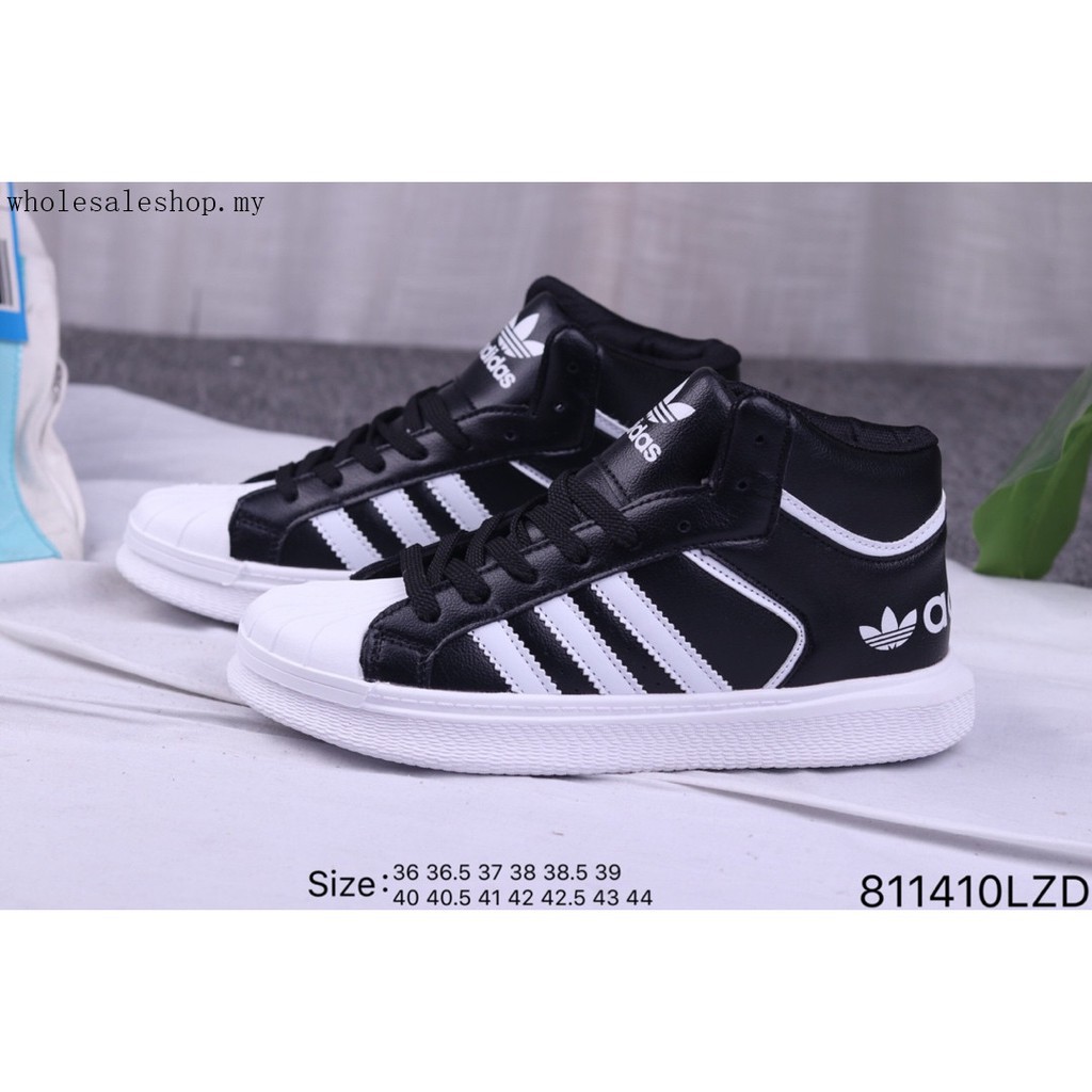 adidas superstar high top black
