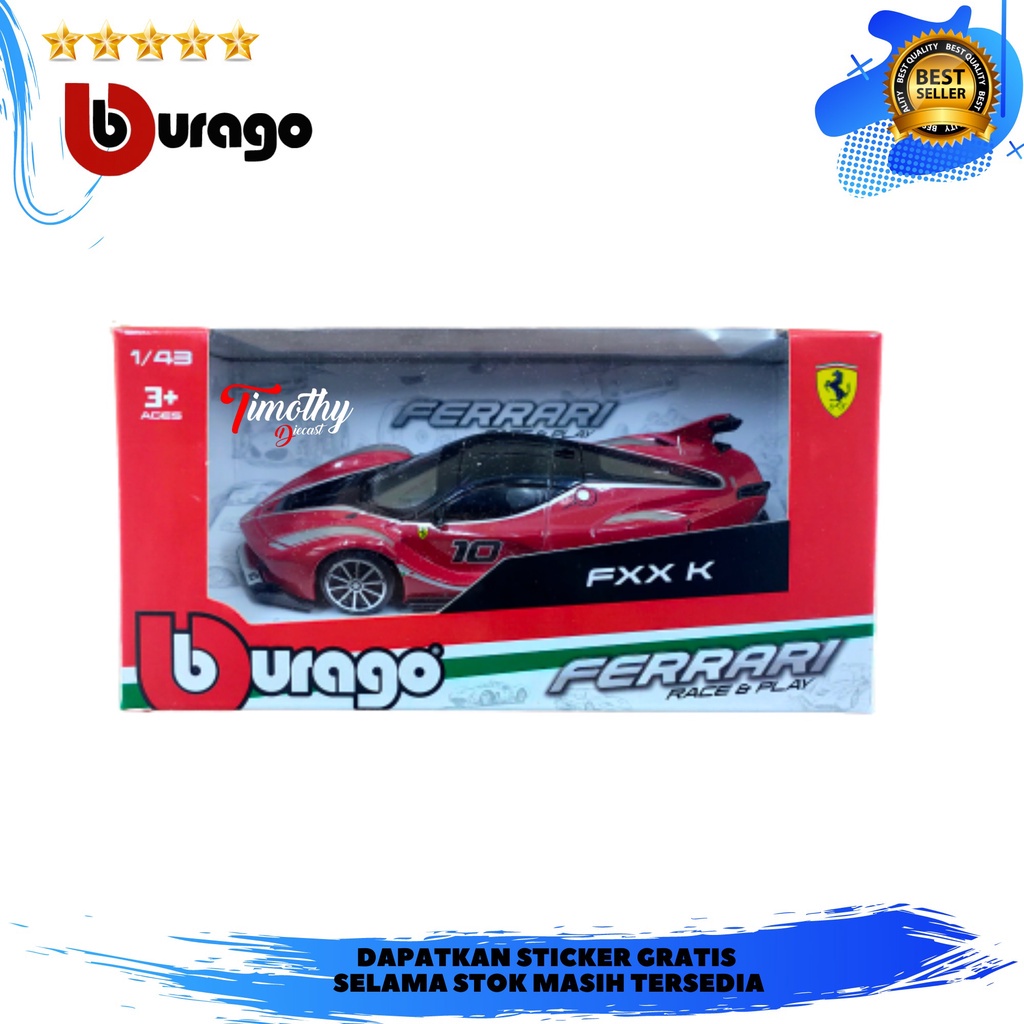Bburago Ferrari Series FXX K Merah Timothy Diecast Mobil