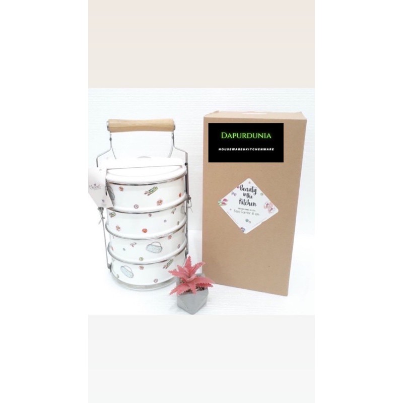 Rantang enamel chefina beauty in the kithcen susun 4 ( 16cm )