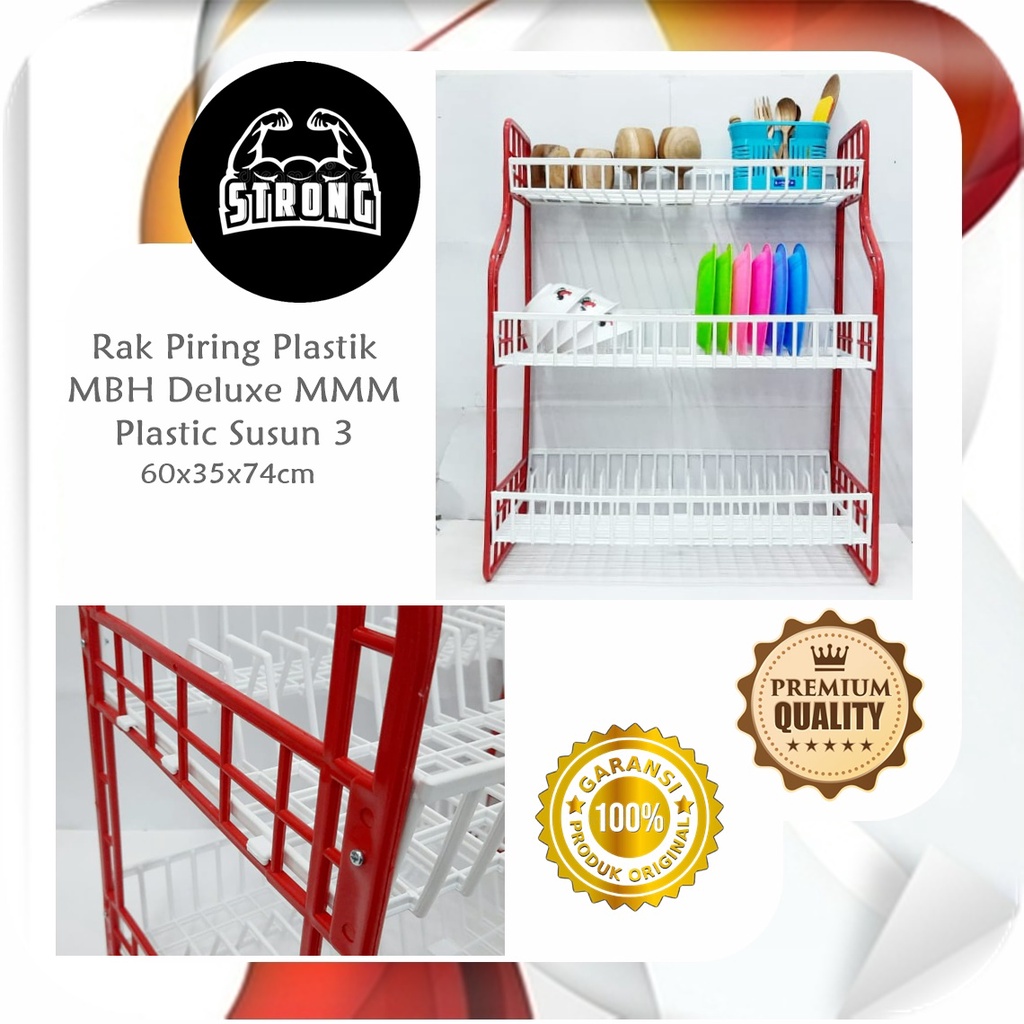 Rak Piring Plastik MBH Deluxe MMM Plastik Susun 3