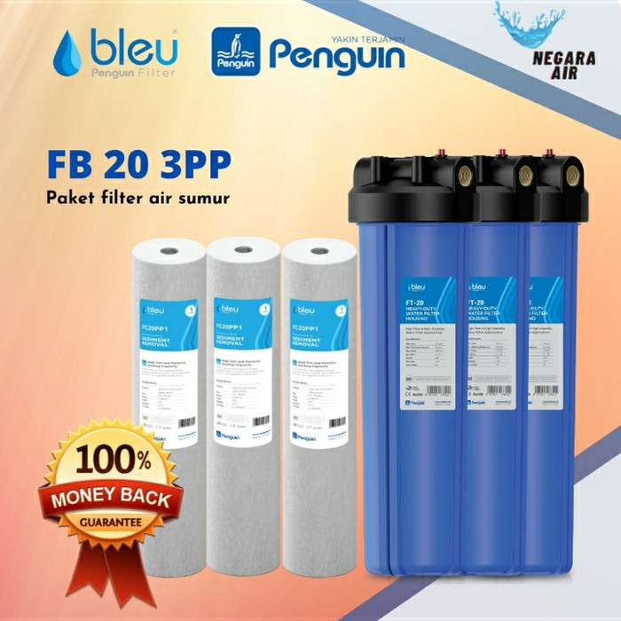 paket filter air penguin sumur/pdam FB 20" PRO 3 PP