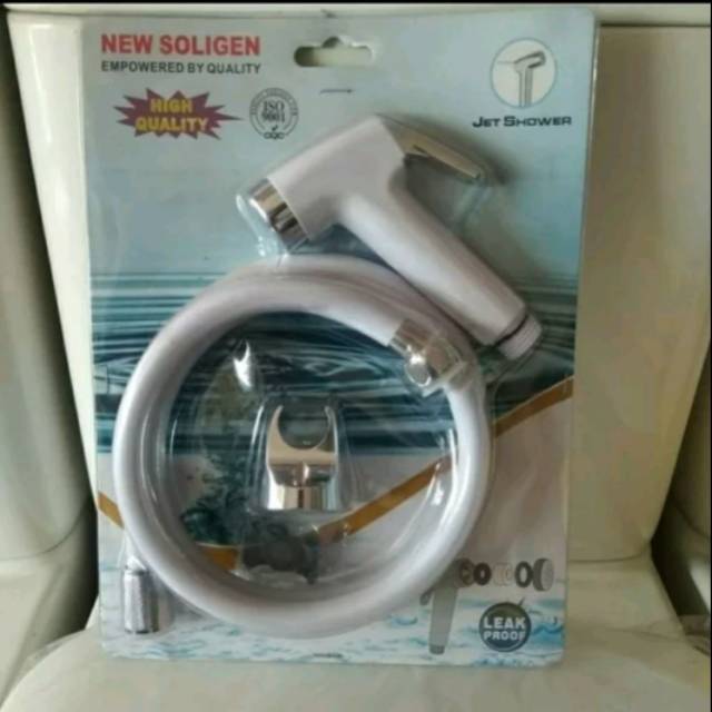 SOLIGEN Jet Shower Toilet - Putih Biru Pink