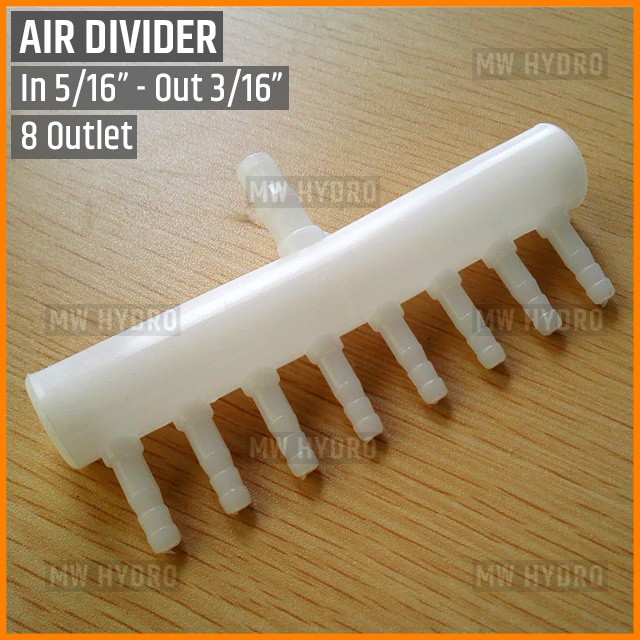 Air Flow Divider / Manifold Pembagi Udara, 8 Outlet, 5/16&quot; ke 3/16&quot;