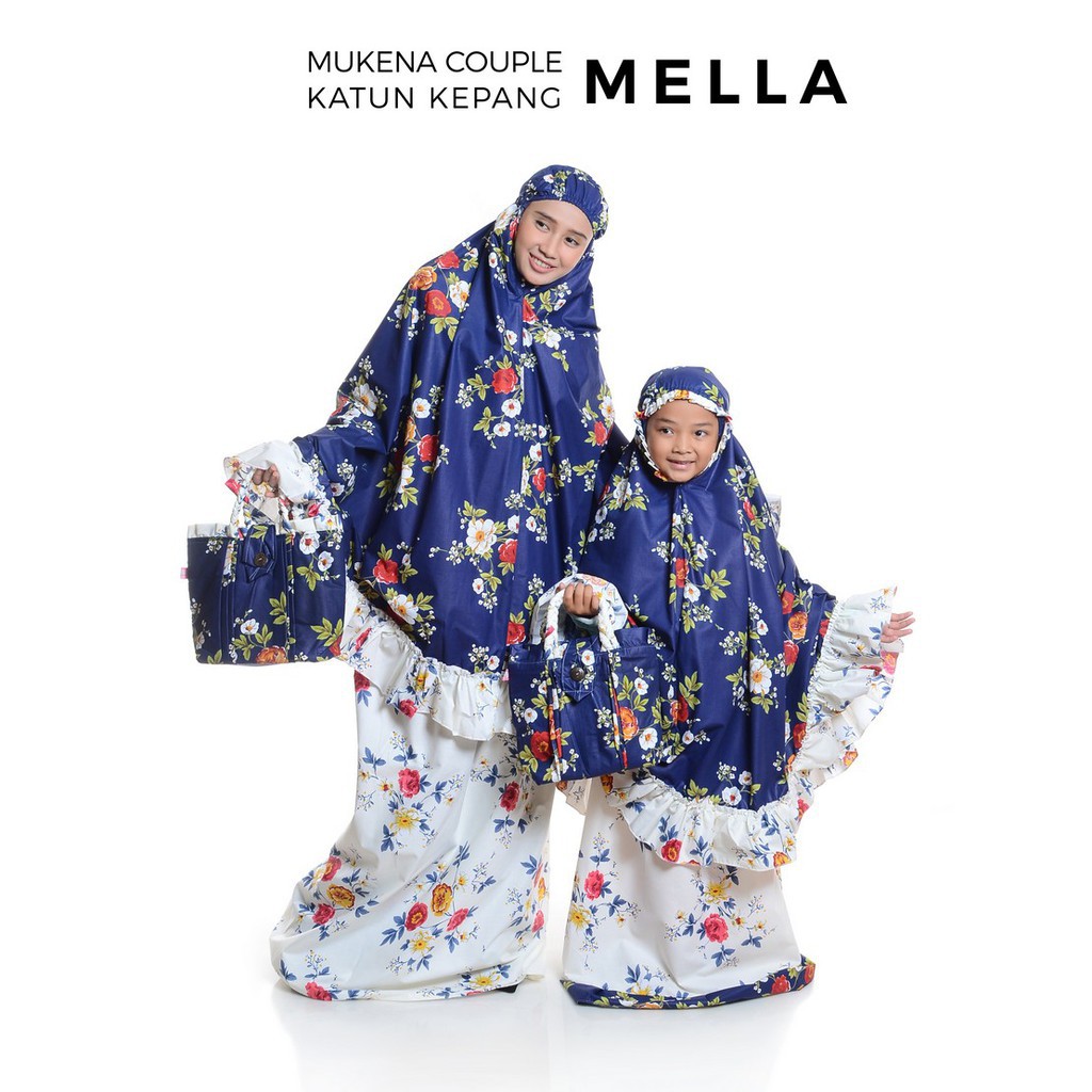 Mukena Couple Mella Tas Kepang ( Dewasa Anak )