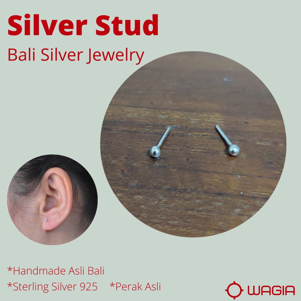 Silver Stud - Aksesoris Anting Tusuk Anting Perak Anting Silver Anting Stud Bali Piercing Tindik
