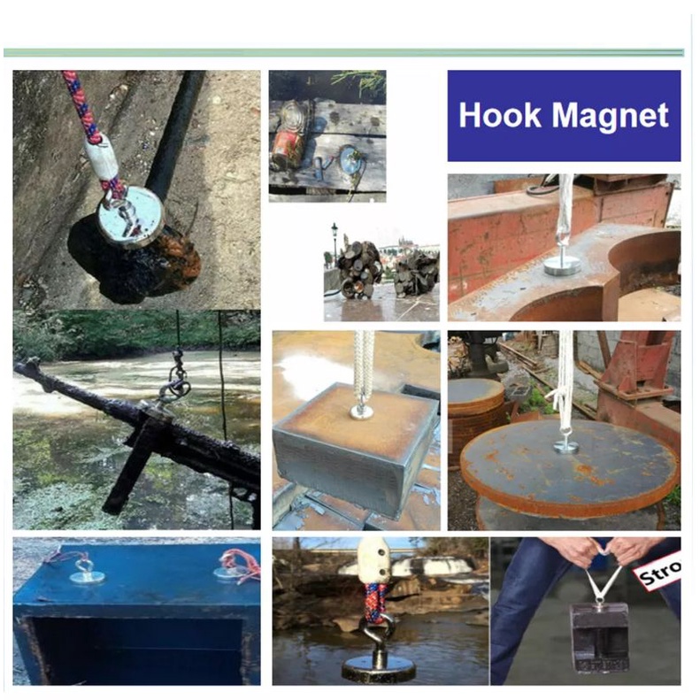 Kuat 160kg Magnet Neodymium Hook Bulat Alat Untuk Memancing Logam Di Laut Sungai-4