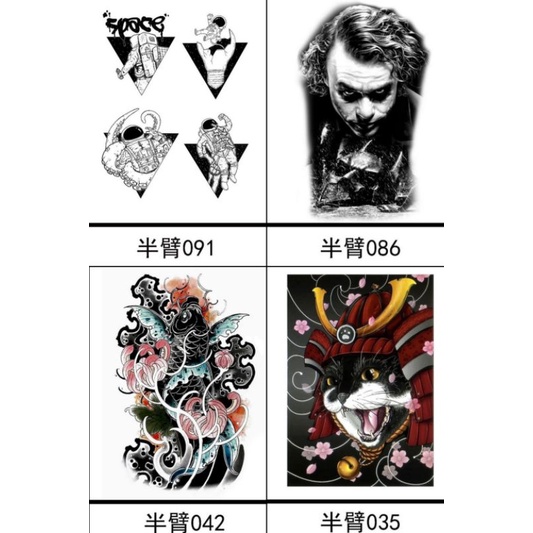 Tatto temporary Joker,geisha,luppy,madara model No