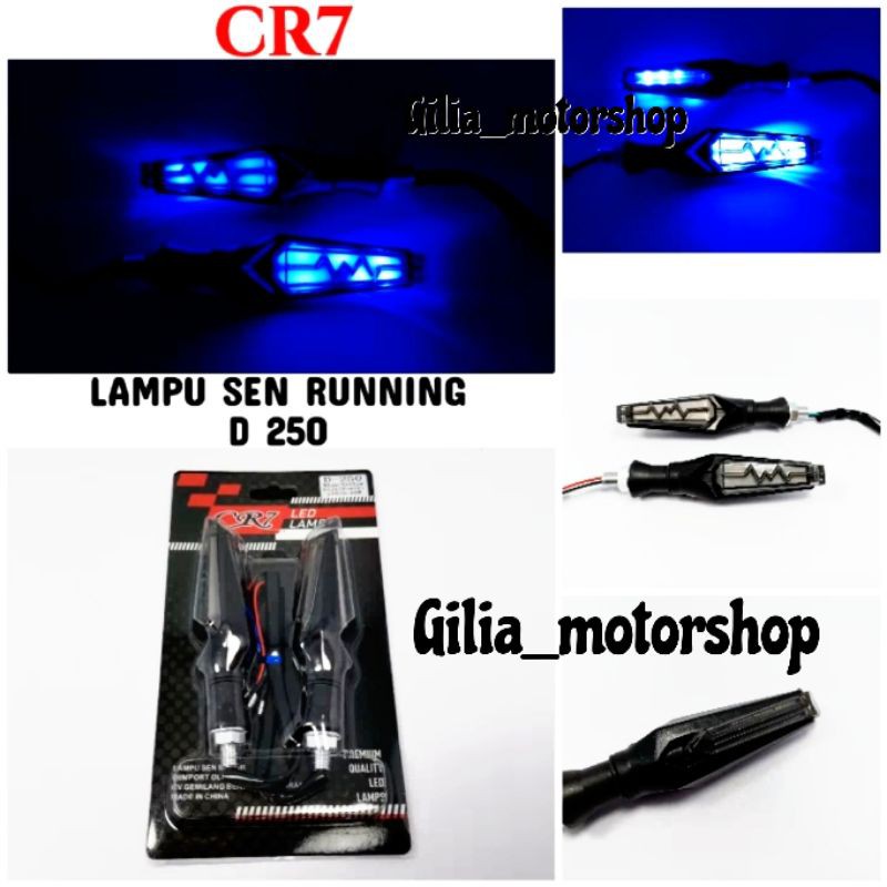 Lampu Sen Motor Model Petir 2 sisi Running Standby 2 Warna Led Senja Slim sein D-255 Ninja Aerox Uni