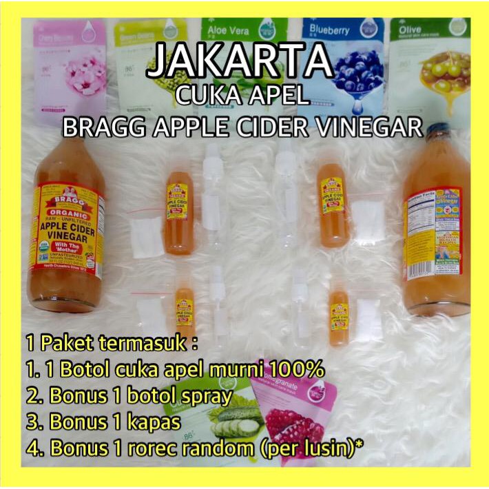 TERLARIS CUKA APEL MURNI 100% BRAGG 30 ML KHUSUS 1 KG 23 PCS