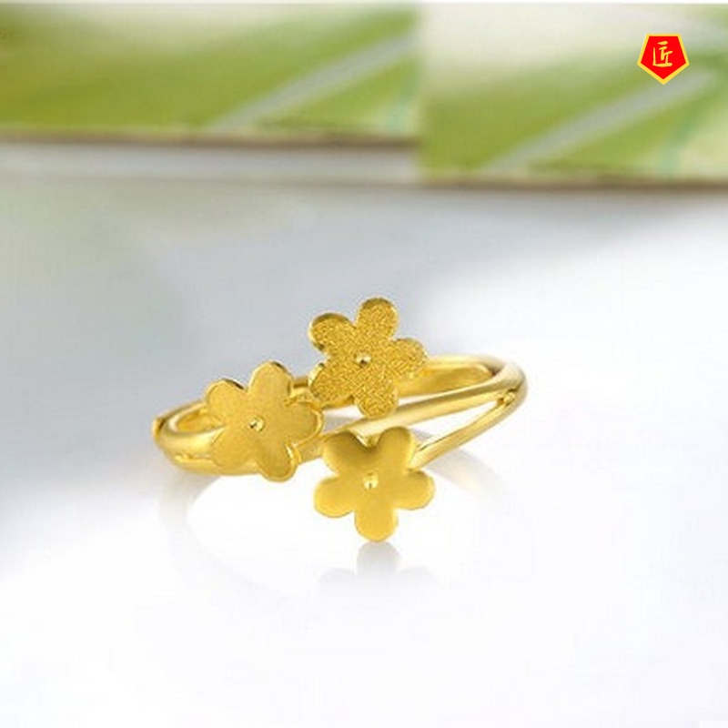 [Ready Stock]Simple Personality Korean Style Gold Flower Ring