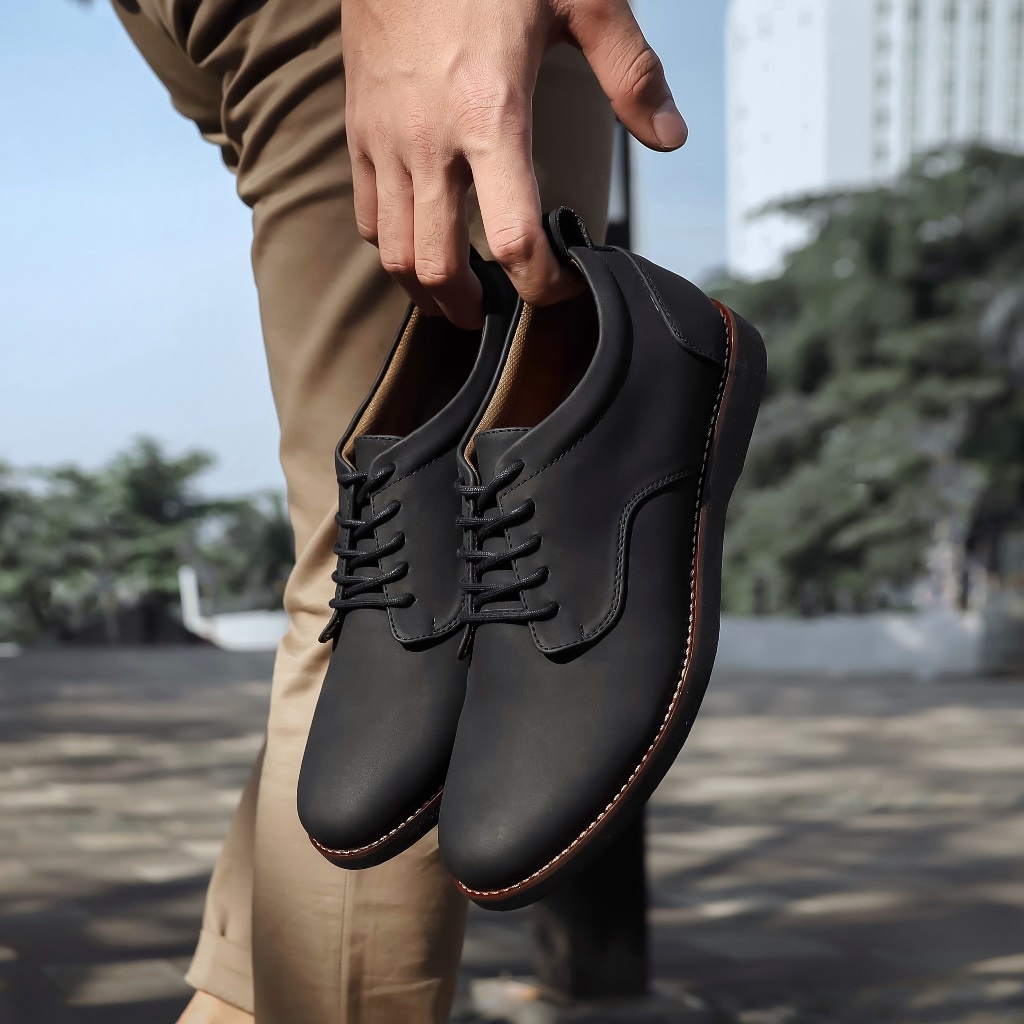 BRIDGE BROWN ORIGINAL x REYL MAN Sepatu Semi Formal Coklat Tali Pria Pantofel Kerja Kantor Dinas Resmi Guru Kantoran Pesta Undangan Kondangan Nikah Kuliah Modern Casual Oxford Derby Semi Kulit Premium Footwear Big Size Jumbo Ukuran Besar 44 Keren Terbaru