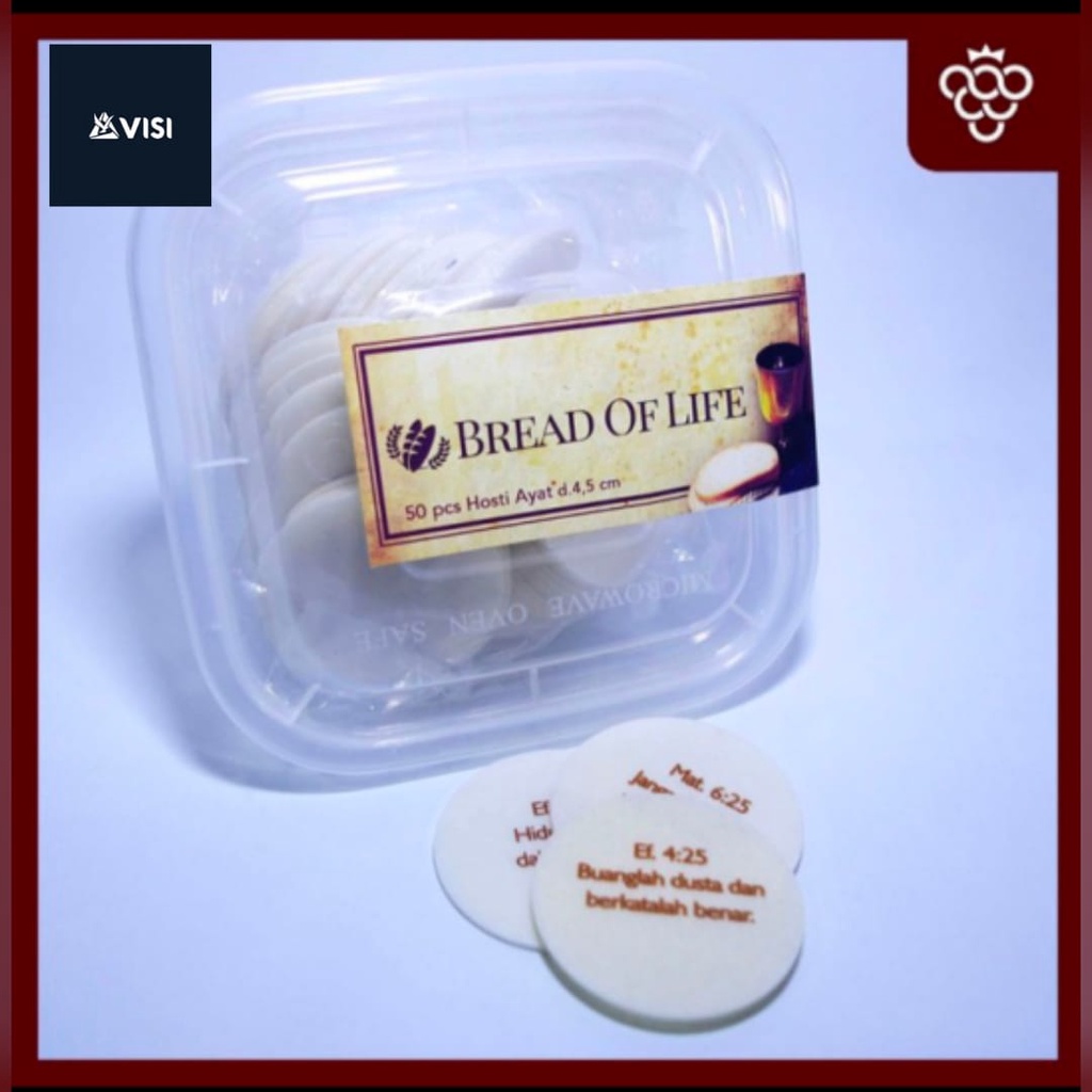 

Hosti Ayat Perjamuan Gereja Isi 50 ( Diameter 5cm)